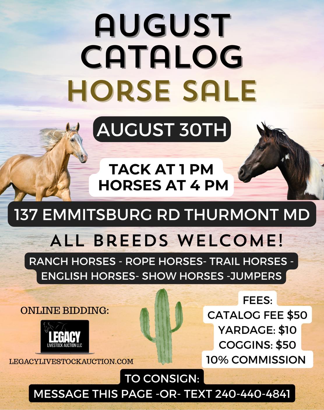 August Catalog Horse Sale